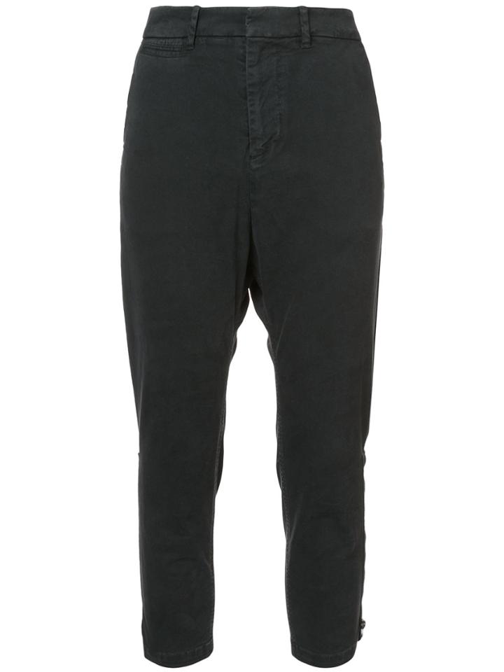 Nili Lotan Cropped Drop Crotch Trousers - Black