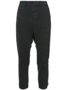 Nili Lotan Cropped Drop Crotch Trousers - Black