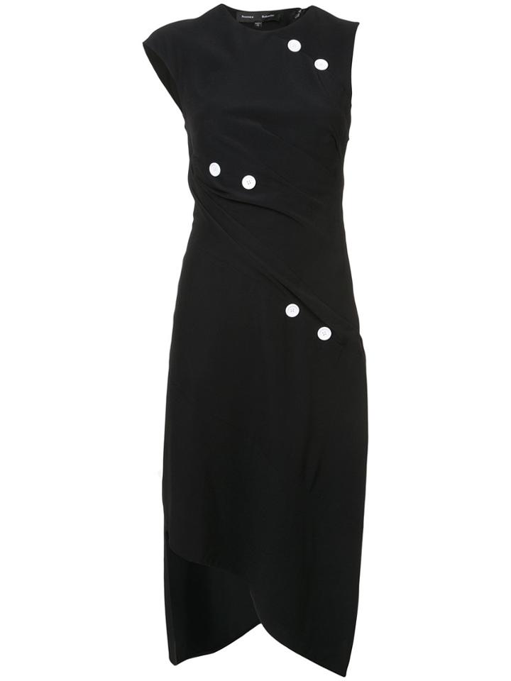 Proenza Schouler Short Spiral Dress With Button Detail - Black