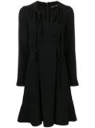 Proenza Schouler Crepe Textured Long Sleeve Dress - Black
