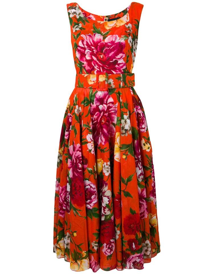 Samantha Sung Flared Aster Dress - Orange