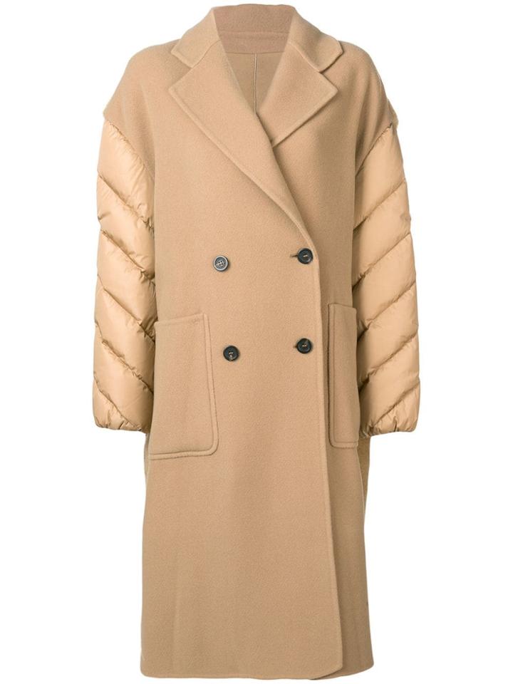 Moncler Shell-panelled Coat - Neutrals