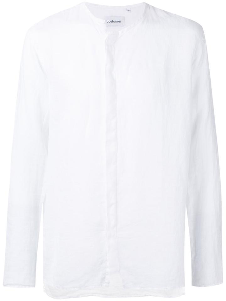 Costumein - Longsleeve Shirt - Men - Linen/flax - 48, White, Linen/flax