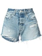 Moussy - My Hand Repaired Shorts - Women - Cotton - 28, Blue, Cotton