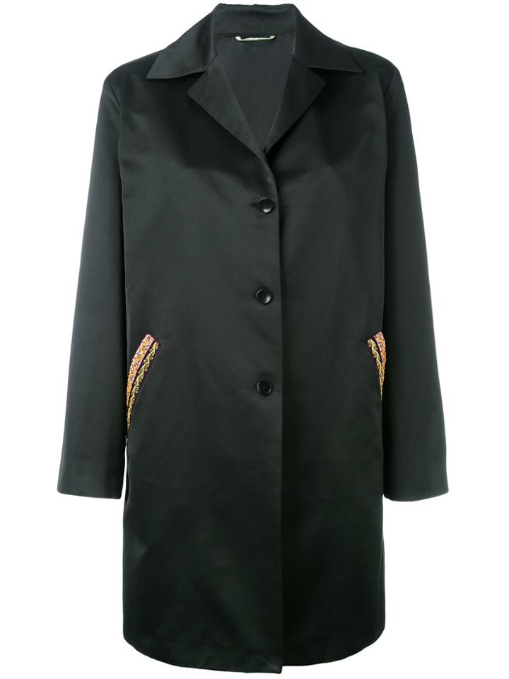Etro Embroidered Pocket Coat - Black