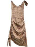 Irene - Jacquard Knot Detail Dress - Women - Cotton/polyester/polyurethane - 36, Women's, Brown, Cotton/polyester/polyurethane