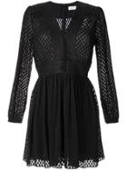 Zimmermann Pleated V-neck Mini Dress - Black