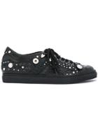 Toga Pulla Studded Embossed Sneakers - Black