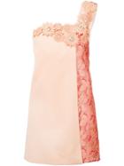Emanuel Ungaro Flower Appliqué Mini Dress, Women's, Size: 42, Yellow/orange, Cotton/polyamide/rayon/rayon