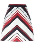 Dolce & Gabbana Striped A-line Skirt, Women's, Size: 42, White, Silk/cotton/spandex/elastane/viscose