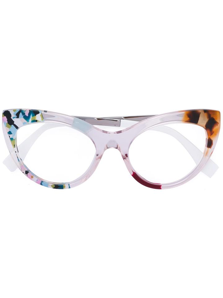 Fendi - 'ff 0157' Glasses - Women - Acetate/metal - 51, White, Acetate/metal