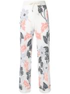 Barrie Floral Embroidered Trousers - Neutrals