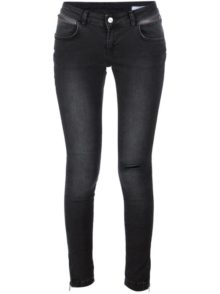 Anine Bing Cropped Jeans, Women's, Size: 28, Black, Cotton/spandex/elastane
