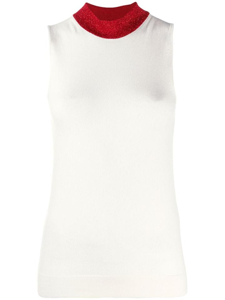 Missoni Contrast Neck Jumper - White