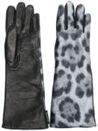 Moncler Leopard Print Leather Gloves