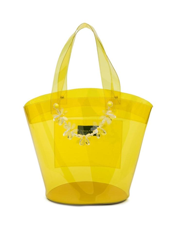 Simone Rocha Flower Transparent Bucket Bag - Yellow