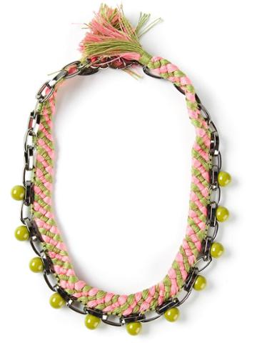 Joomi Lim Beaded Woven Chain Necklace