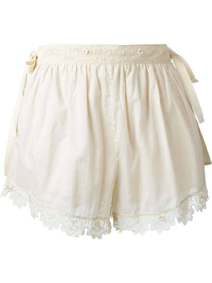 Red Valentino Lace Trim Shorts