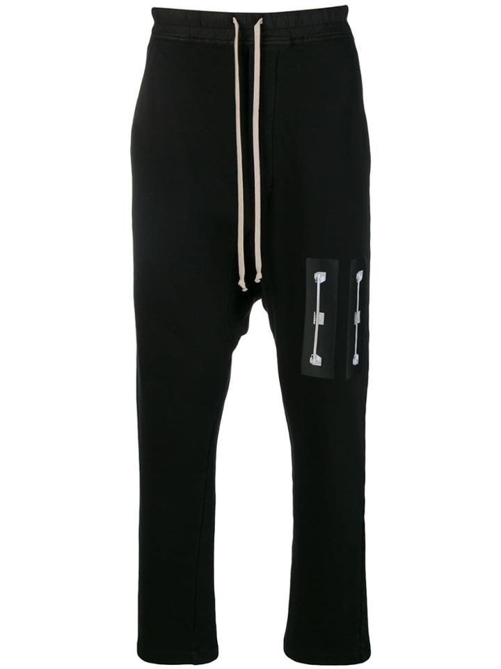 Rick Owens Drkshdw Patch Drawstring Trousers - Black