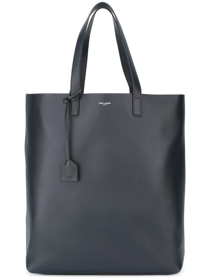 Saint Laurent Classic Shopper Tote, Men's, Blue, Calf Leather
