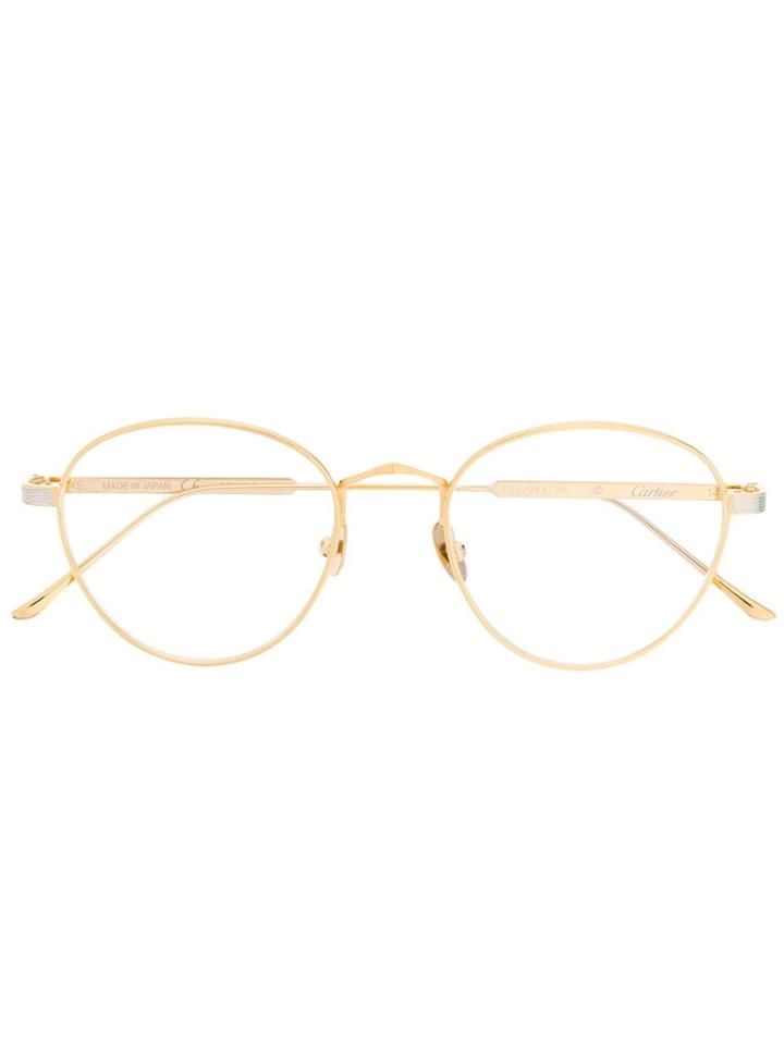 Cartier Eyewear Round Frame Glasses - Gold