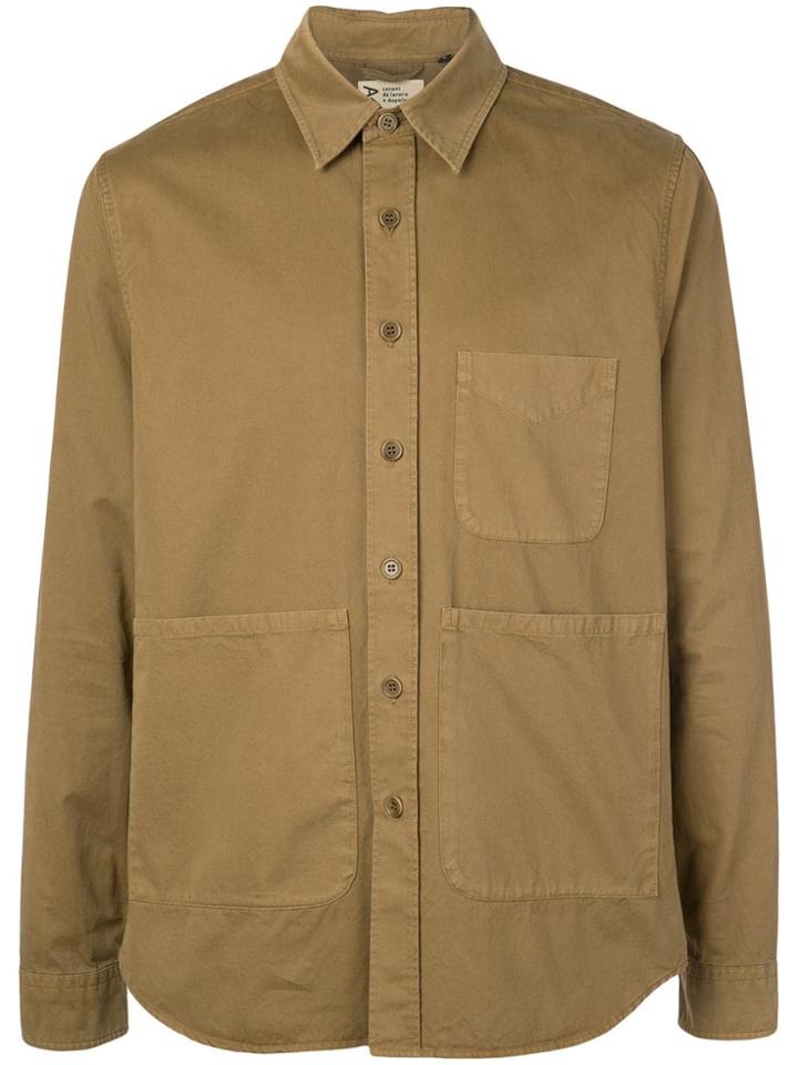 Aspesi Button Worker Shirt - Brown