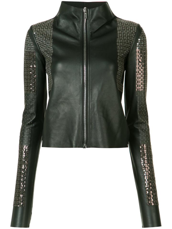 Rick Owens Lilies - Sequinned Jacket - Women - Cotton/lamb Skin/polyamide/viscose - 40, Black, Cotton/lamb Skin/polyamide/viscose
