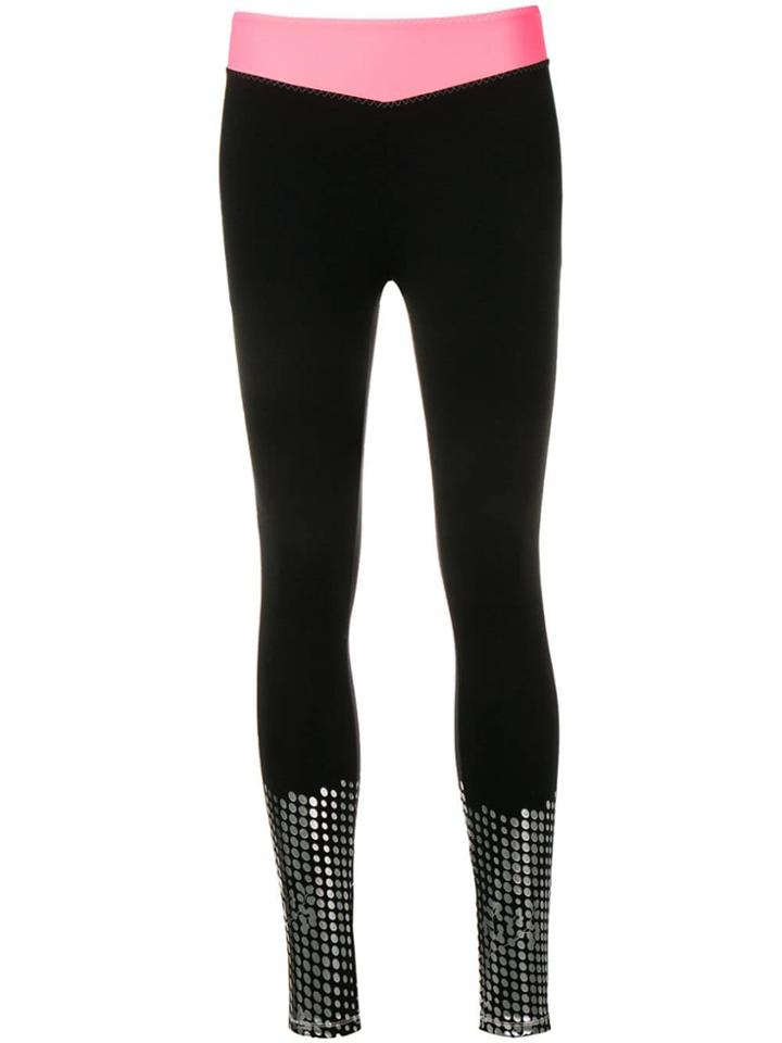 Sàpopa Contrast Waistband Fitness Leggings - Black