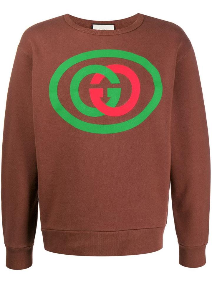 Gucci Interlocking G Print Sweatshirt - Brown