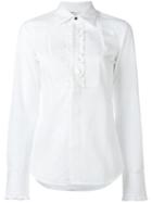 Dsquared2 Frilled Tuxedo Shirt, Women's, Size: 38, White, Cotton