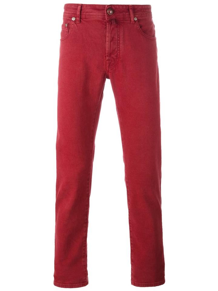 Jacob Cohen Slim-fit Trousers, Men's, Size: 32, Red, Cotton/spandex/elastane