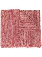 0711 Elongated Knitted Scarf - Red