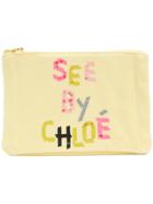 See By Chloé Logo Print Makeup Bag - Yellow & Orange