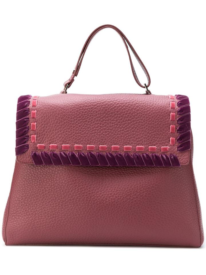 Orciani Ethnic Velvet Tote - Pink & Purple
