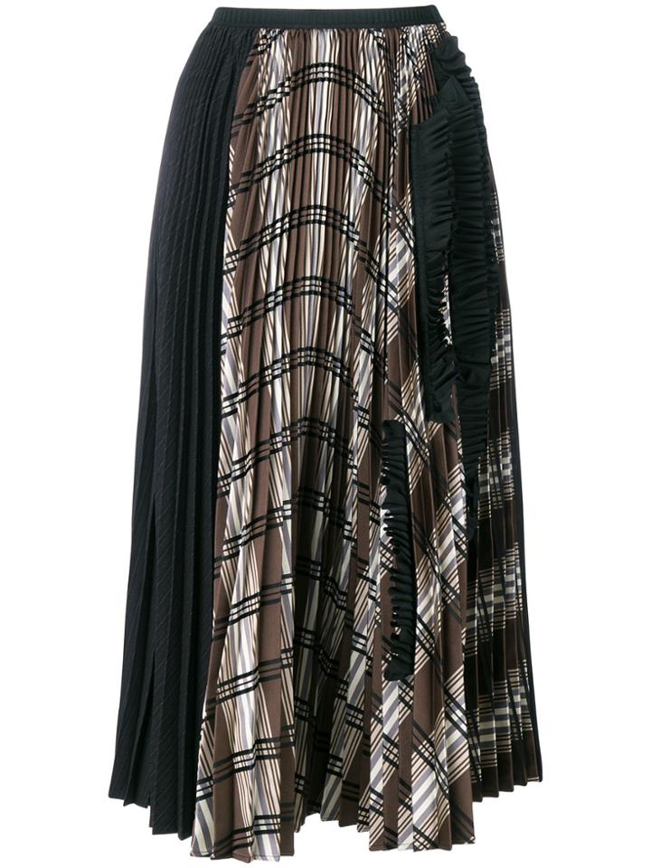 Antonio Marras Checked Pleated Skirt - Black