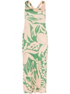 Pleats Please By Issey Miyake Swimming-print Plissé Midi Dress - 62