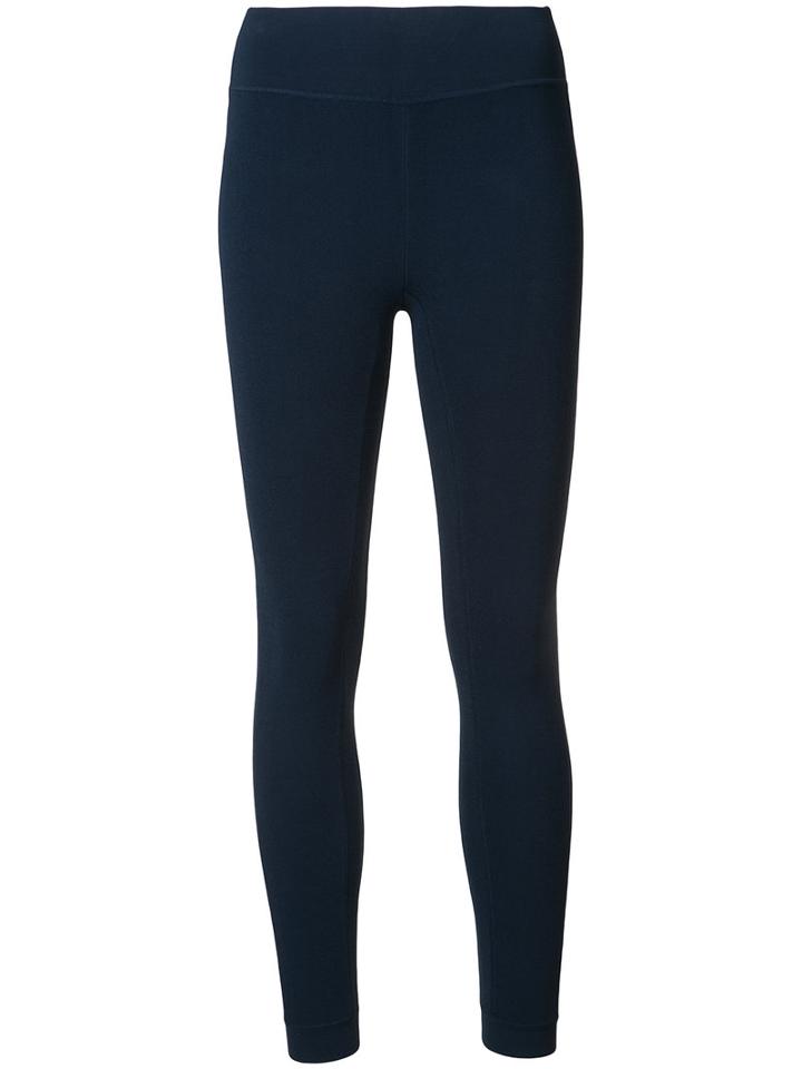 Victor Alfaro - Compact Knit Leggings - Women - Elastodiene/rayon/viscose - 0, Blue, Elastodiene/rayon/viscose