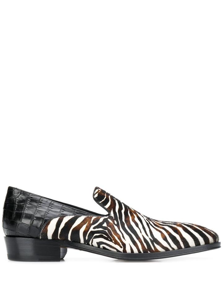 Giuseppe Zanotti Zebra Print Loafers - White