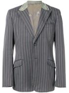 Dolce & Gabbana Vintage 2000's Denim Pinstripe Blazer - Grey