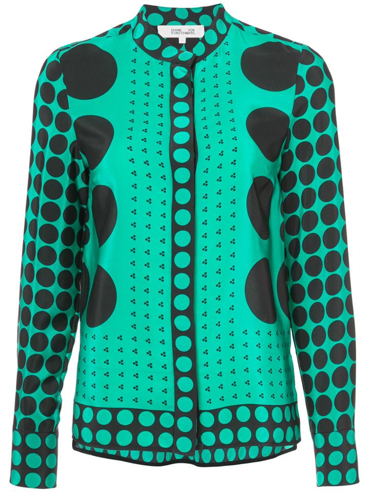 Dvf Diane Von Furstenberg Circle Printed Blouse - Green