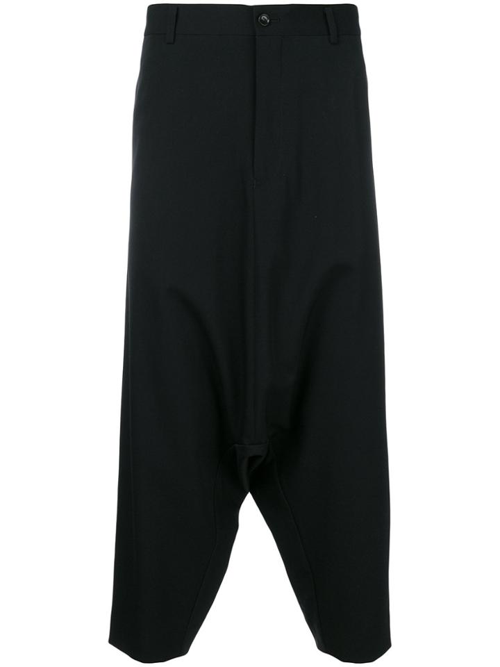 Comme Des Garçons Homme Plus Sarrouel Cropped Trousers - Black