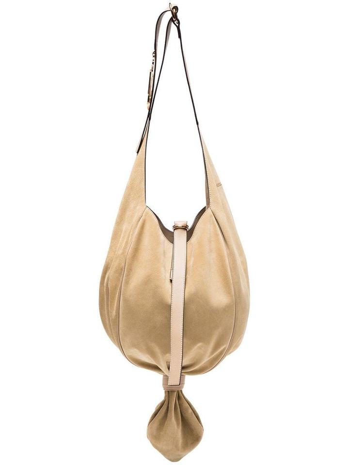 Jw Anderson Beige Knot Hobo Suede Shoulder Bag - Brown