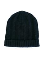 Cashmirino Cable Knit Beanie, Boy's, Size: 48 Cm, Blue