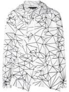 Comme Des Garçons Homme Plus Geometric-print Asymmetric Jacket - White