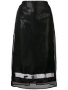 Brognano Sequin Embellished Pencil Skirt - Black