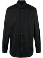 Dsquared2 Pierced Detail Shirt, Men's, Size: 44, Black, Cotton/spandex/elastane