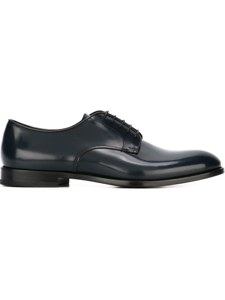Doucal S Classic Derby Shoes, Men's, Size: 40, Blue, Leather