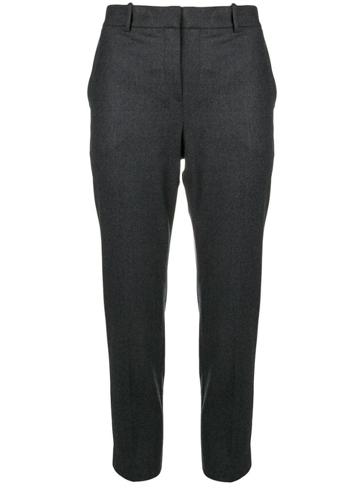 Theory Creased Cropped Trousers - Grey