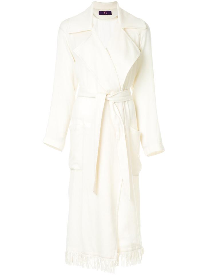 Yohji Yamamoto Vintage Belted Midi Coat - White