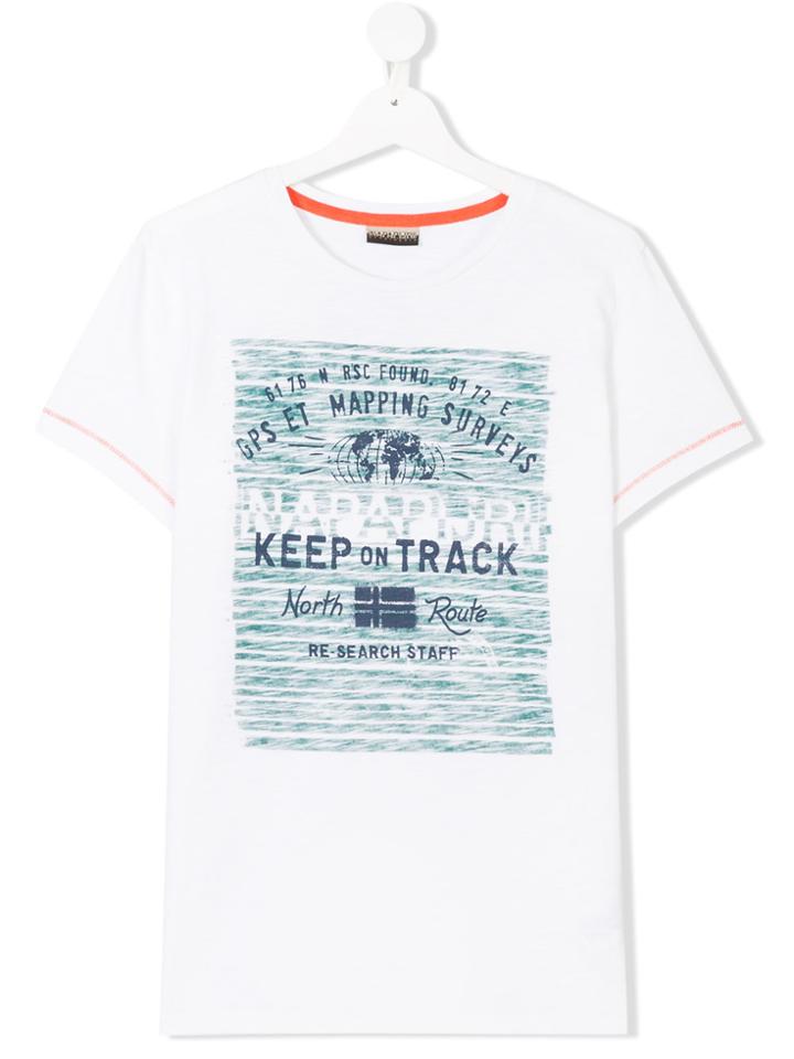 Napapjiri Kids Teen Keep On Track T-shirt - White